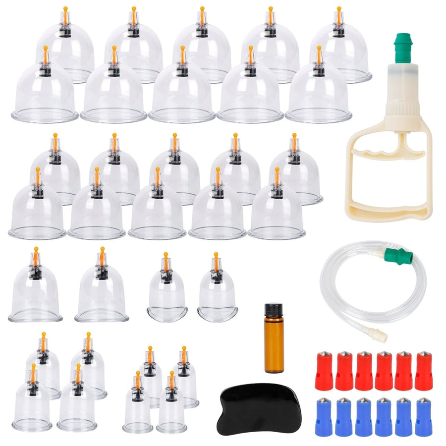 32 Cups Chinese Massage Therapy Cupping Set Body Vacuum Suction Kit Acupoint Massage Kit Image 1