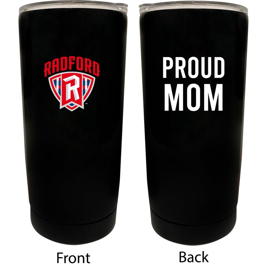 Radford University Highlanders NCAA Insulated Tumbler - 16oz Stainless Steel Travel Mug Proud Mom Design Black Image 1