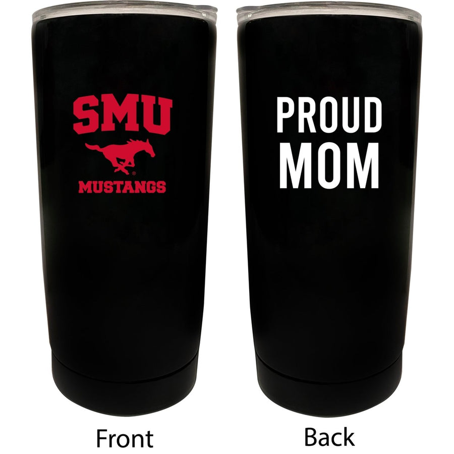 Southern Methodist University NCAA Insulated Tumbler - 16oz Stainless Steel Travel Mug Proud Mom Design Black Image 1