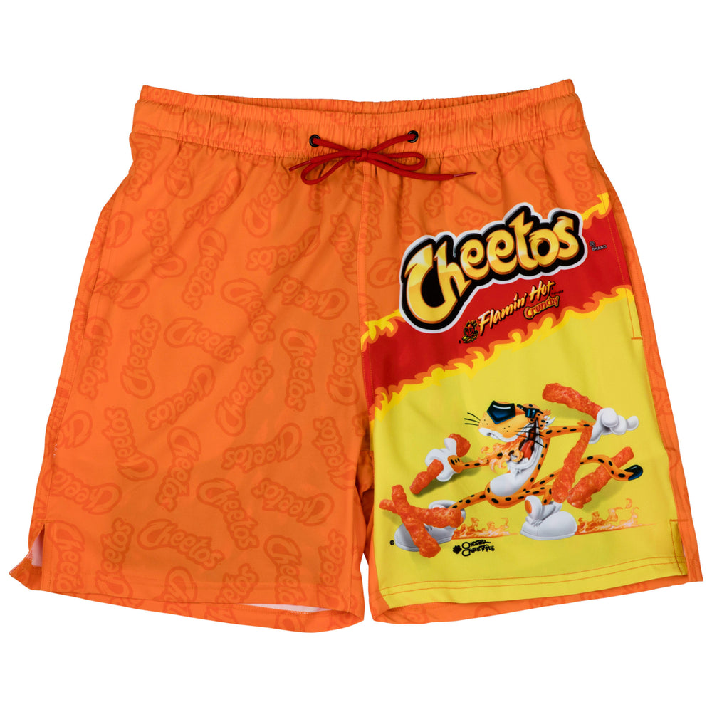 Flaming Hot Cheetos Bag 6" Inseam Lined Swim Trunks Image 2
