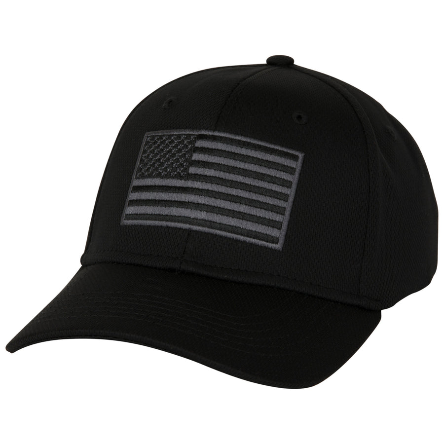 United States of America Black Flag Adjustable Snapback Hat Image 1