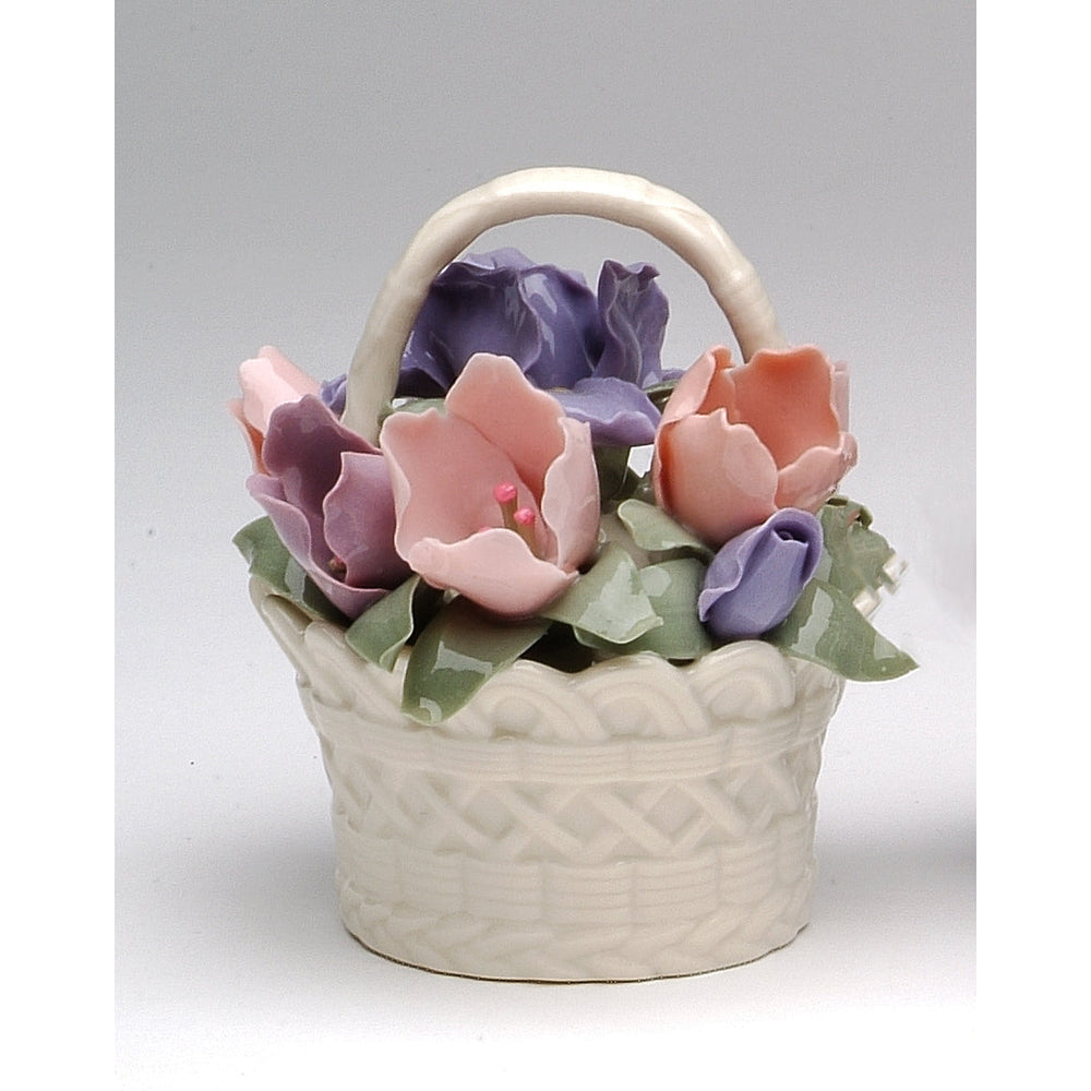 Ceramic Iris Flower Basket FigurineHome DcorSpring Dcor, Image 2