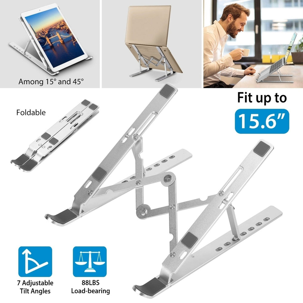Laptop Stand Lifter Foldable Aluminum Desktop Phone Holder Stand Angle Adjustable Tablet PC Holder Riser Ventilated Image 2