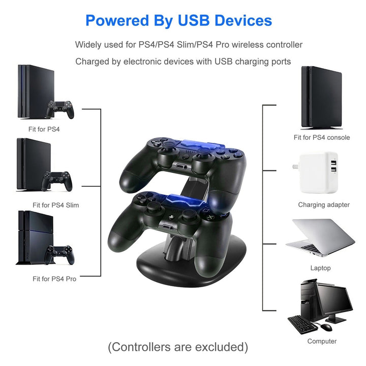 Charging Dock Station Dual Micro USB Charger Stand For PS4 Pro PS4 Slim Gamepad Controller Handle Charging Station Image 4