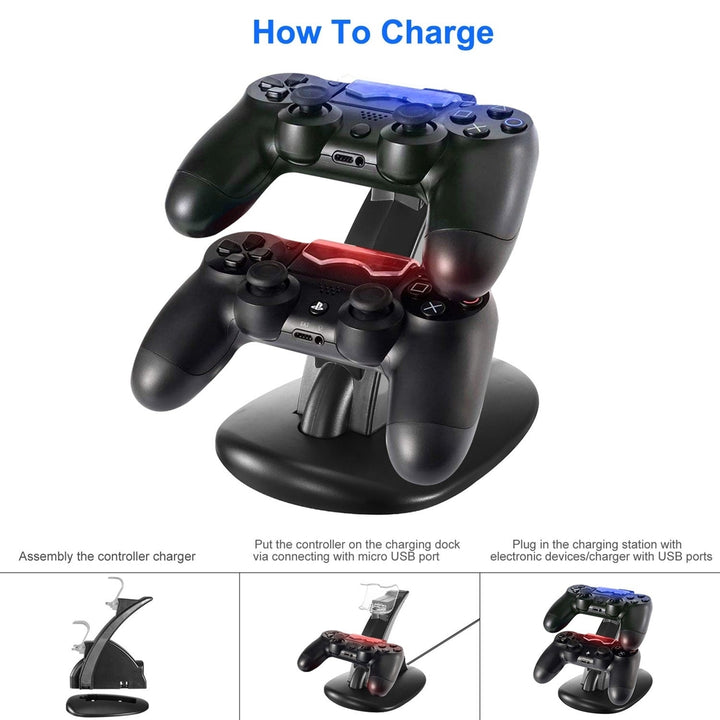 Charging Dock Station Dual Micro USB Charger Stand For PS4 Pro PS4 Slim Gamepad Controller Handle Charging Station Image 6