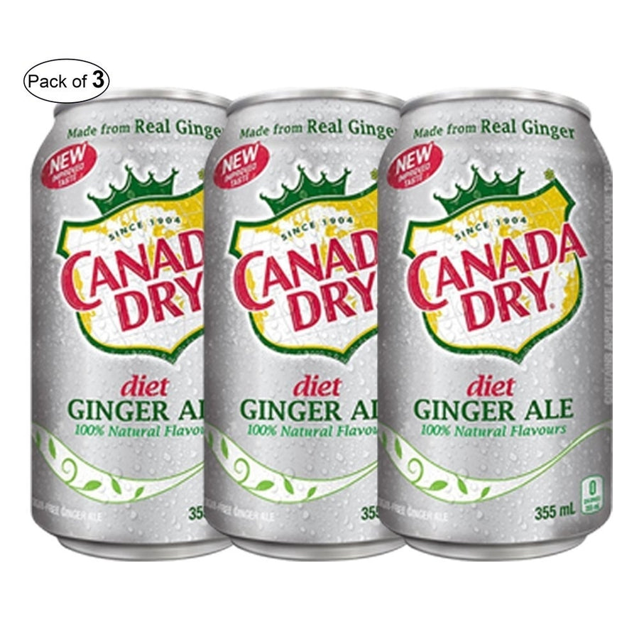 Canada Dry 355 ml - Diet Ginger Ale (Pack of 3) Image 1