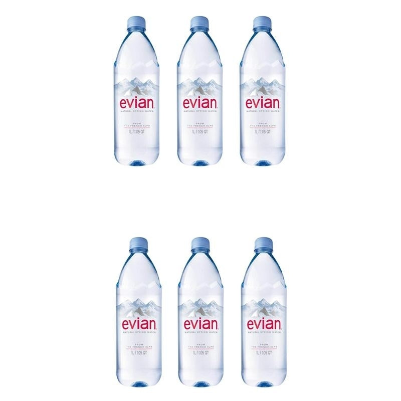 Evian Spring Water - 1L (Pack of 6) Image 1