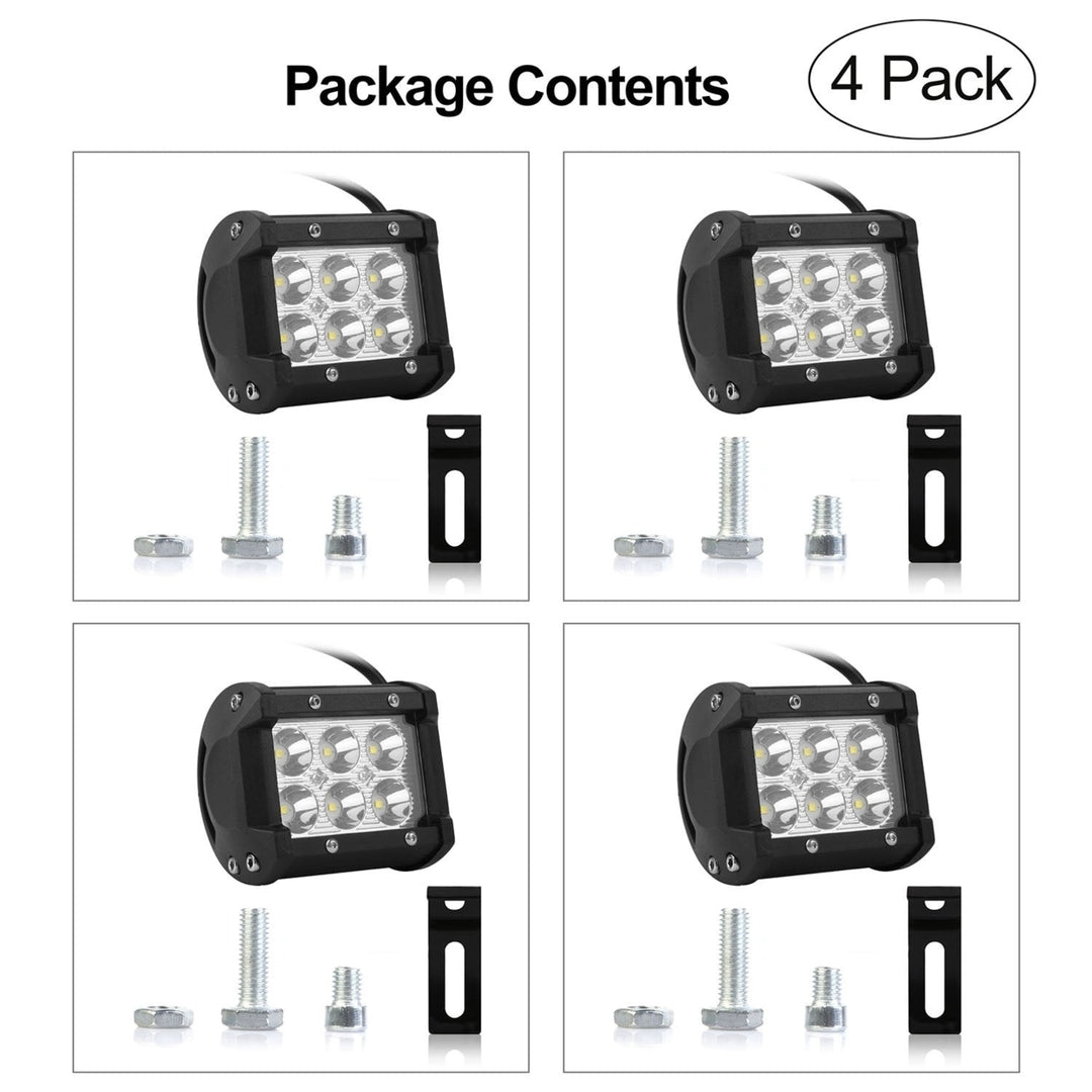 4 PCS 4in 18W Dual Row LED Spot Light Pod Cube Light Image 4