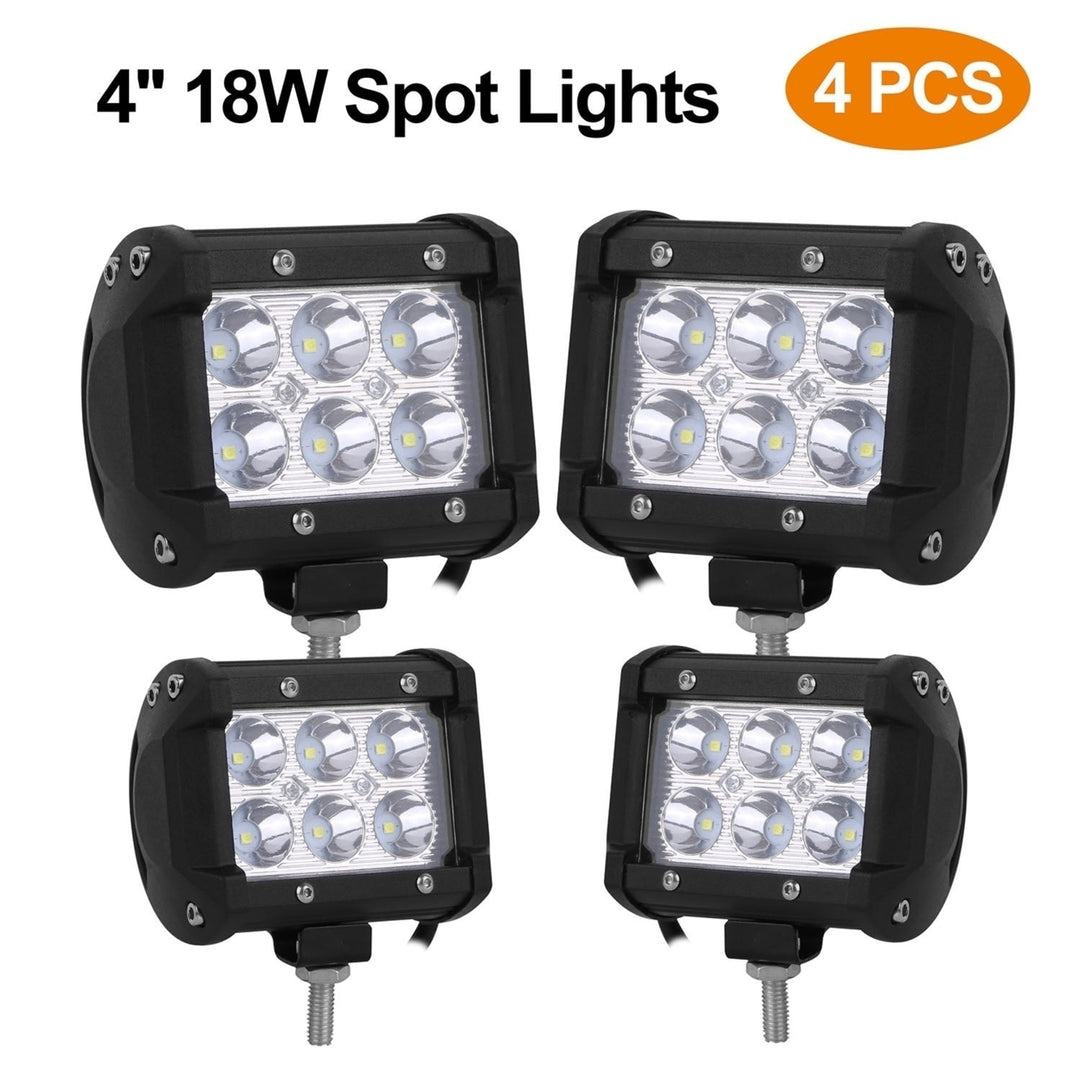 4 PCS 4in 18W Dual Row LED Spot Light Pod Cube Light Image 11
