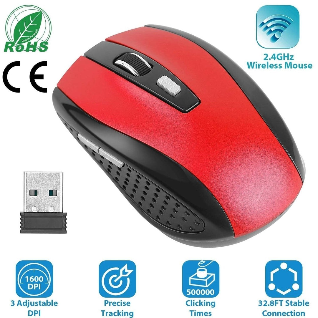 2.4G Wireless Gaming Mouse Optical Mice with Receiver 3 Adjustable DPI 6 Buttons Image 1