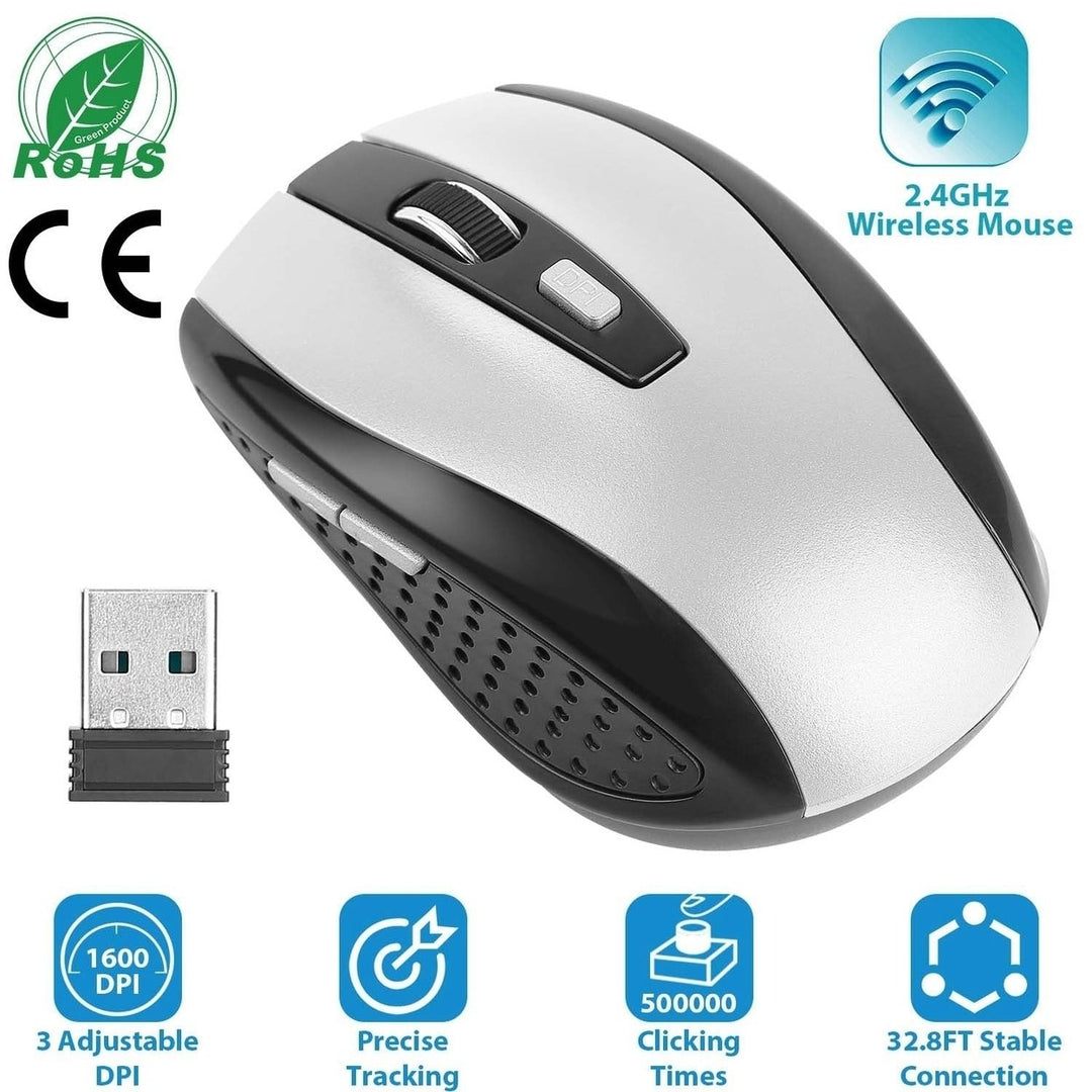 2.4G Wireless Gaming Mouse Optical Mice with Receiver 3 Adjustable DPI 6 Buttons Image 1