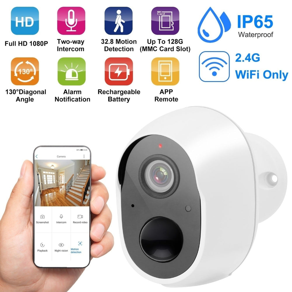 1080P FHD WiFi IP Camera Two-Way Audio Security Surveillance Camera IP65 Waterproof Network Camcorder Image 2