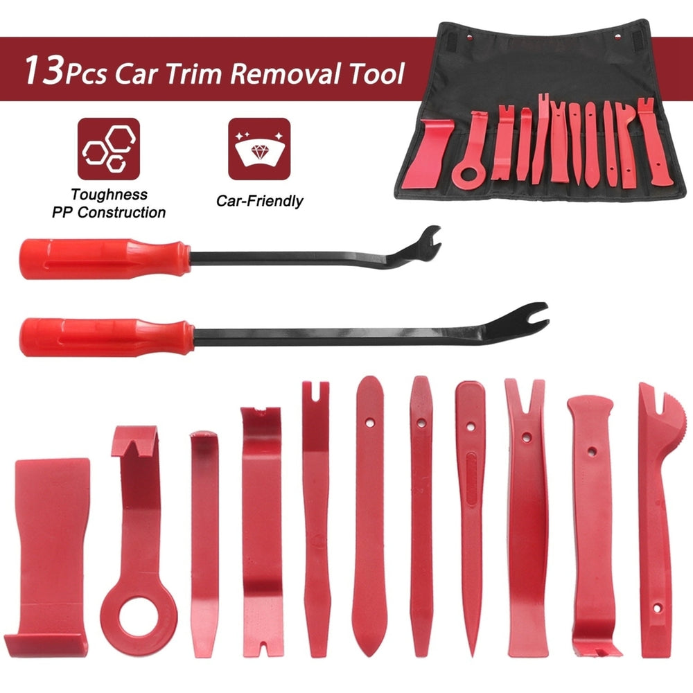 13 Pcs Car Trim Removal Tool Auto Door Panel Clip Dash Plastic Interior Radio Body Open Pry Kit Image 2
