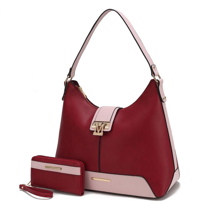Graciela Hobo Vegan Leather Color Block Handbag by Mia K Image 4