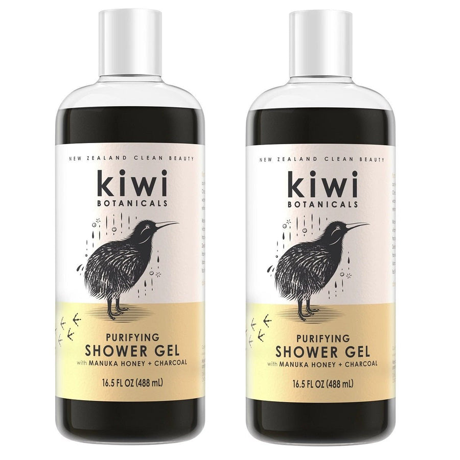 (2 Pack) Kiwi Botanicals Purifying Shower GelCharcoal and Manuka Honey16.5 fl oz Image 1