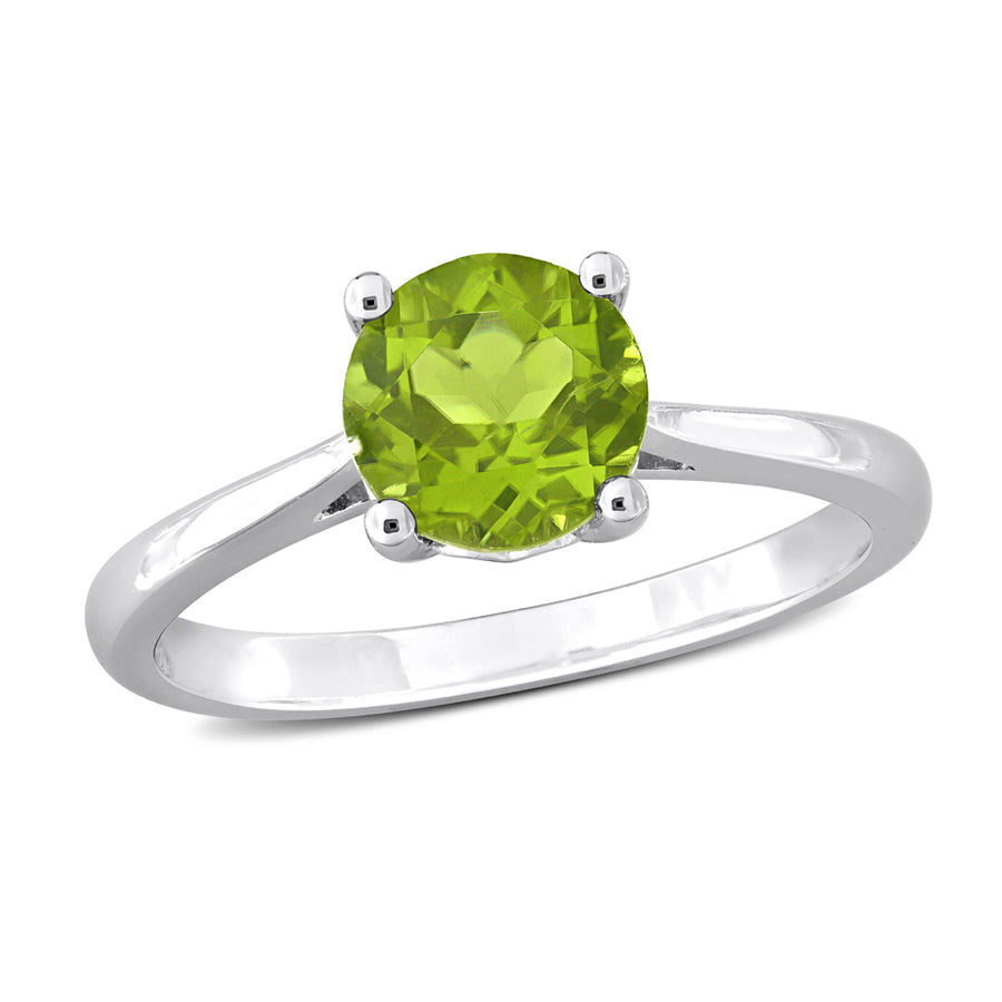 1.50 Carat (ctw) Peridot Solitaire Ring in Sterling Silver Image 1