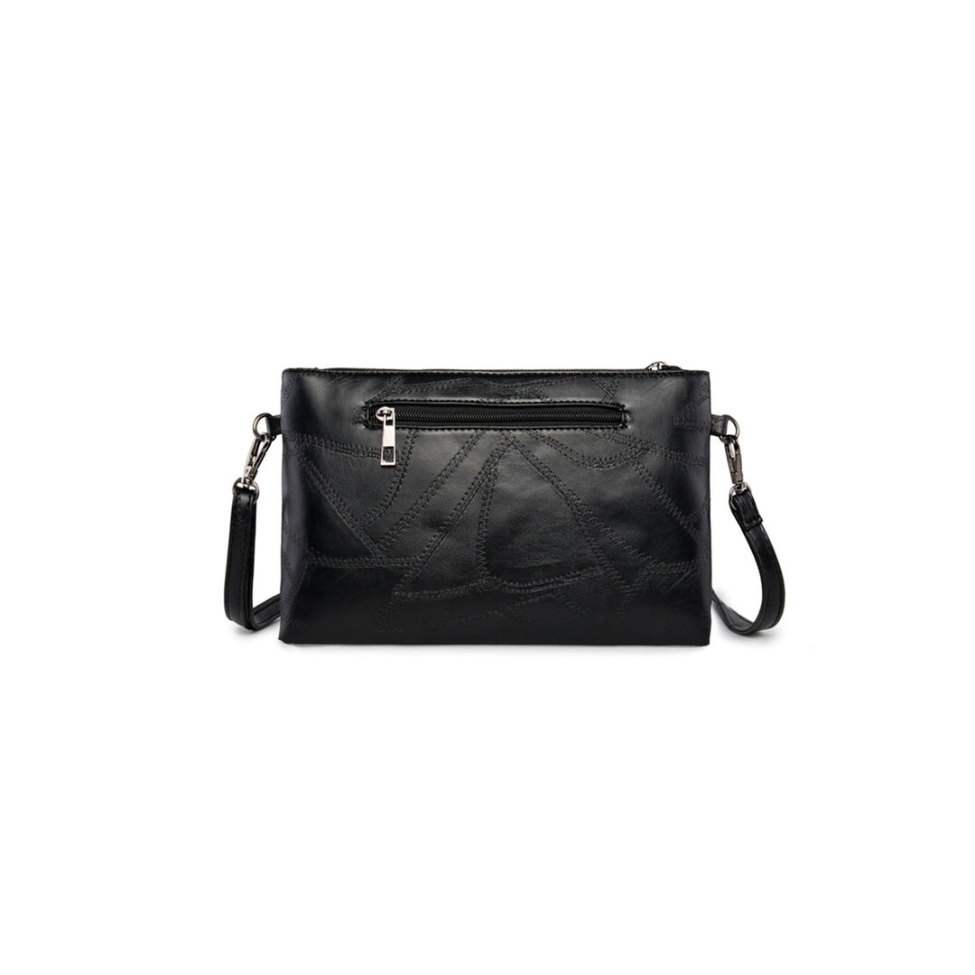 Womens Black Riveted PU Leather Zipper Clutch Bag 28218cm Image 8