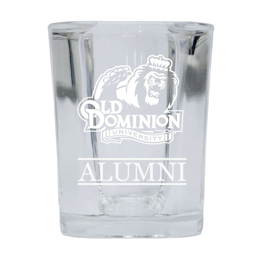 NCAA Old Dominion Monarchs Alumni 2oz Laser Etched Square Shot Glass Image 1