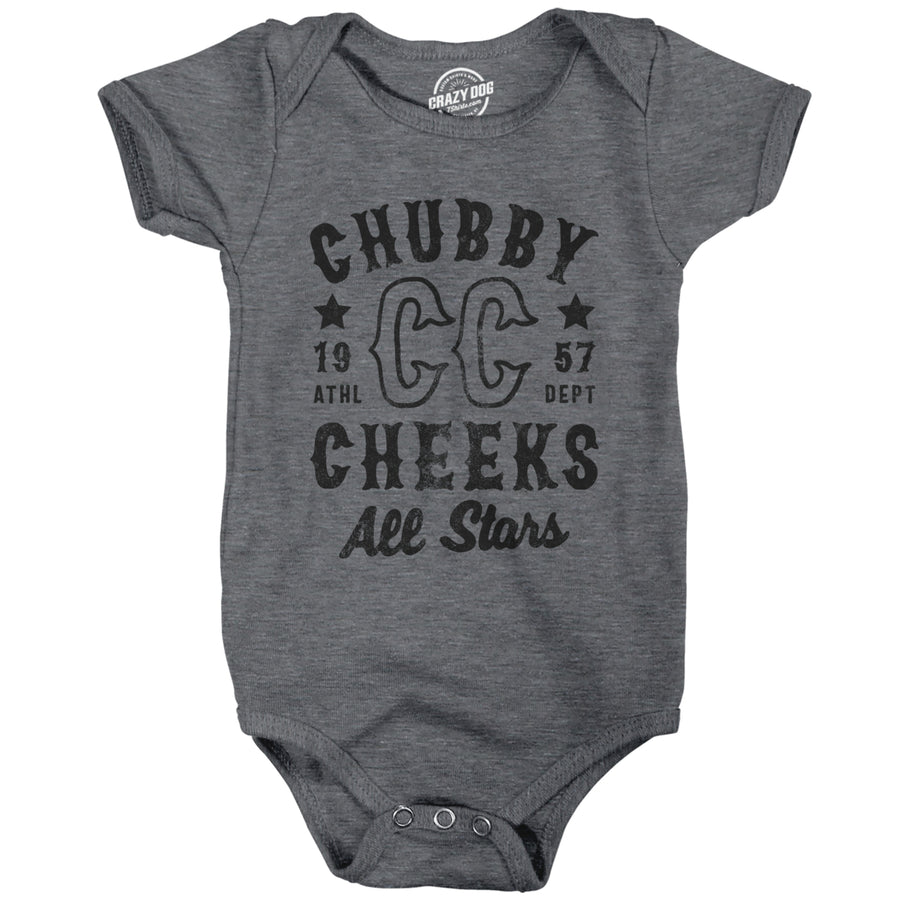 Chubby Cheeks All Stars Baby Bodysuit Funny Cute Sport Team Champs Jumper For Infants Image 1