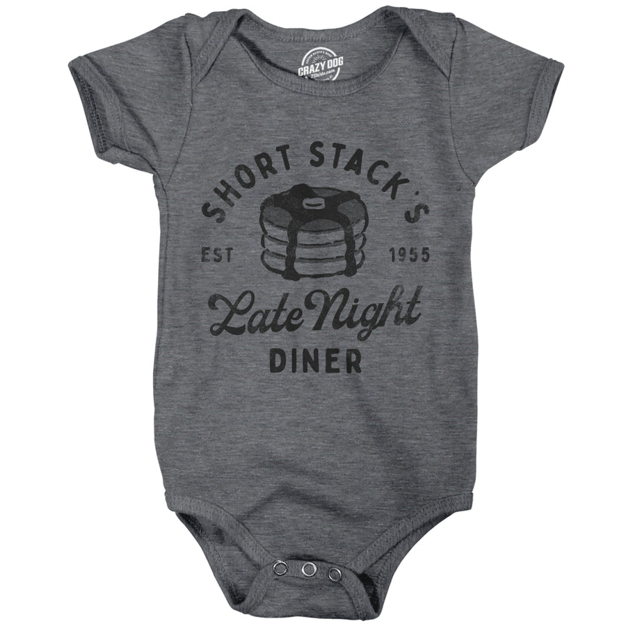 Short Stacks Late Night Diner Baby Bodysuit Funny Breakfast Joke Jumper For Infants Image 1