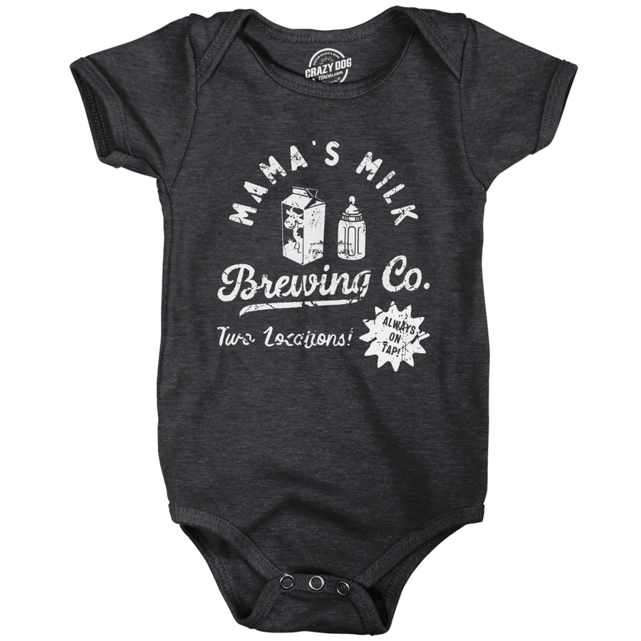 Mamas Milk Brewing Co Baby Bodysuit Funny Breast Feeding Brewery Joke Jumper For Infants Image 1