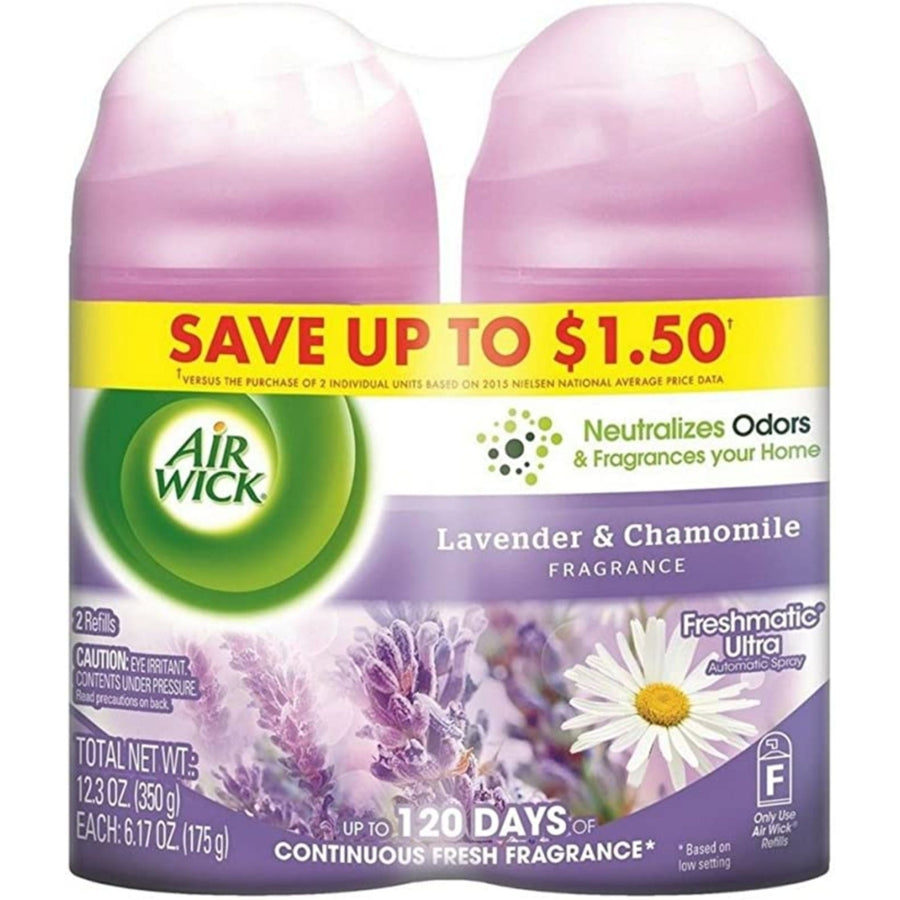 Air Wick 85595 Freshmatic Ultra Spray Refill Lavender Chamomile Aerosol 6.17oz 2 Pk Ct (Pack of 3) Image 1