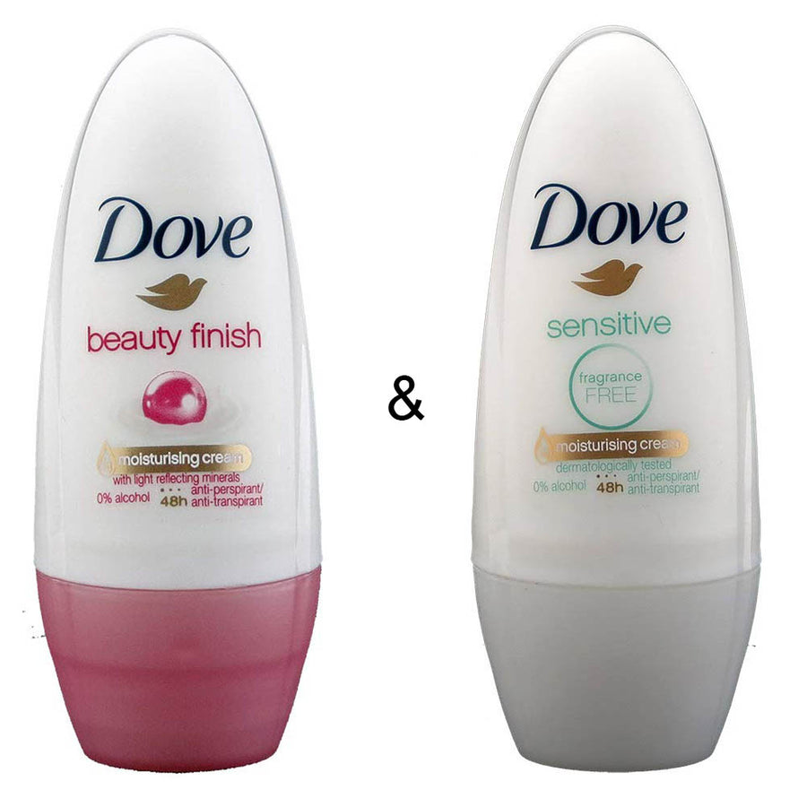 Roll-on Stick Beauty Finish 50ml by Dove and Roll-on Stick Sensitive 50ml by Dove Image 1