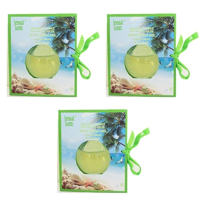 Sensual Scents Oil Diffuser With Rattan Sticks- Tropical Island (45ml) (Pack of 3) Image 1