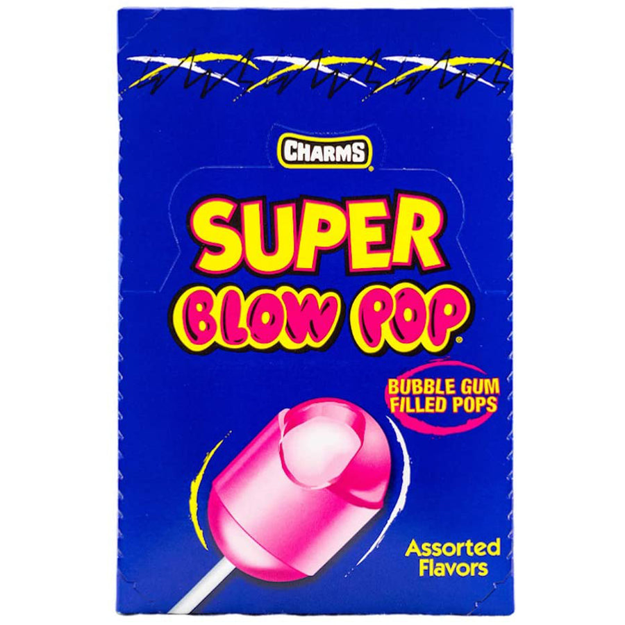 Charms Super Blow Pops 48 Lollipops BoxAssorted Flavors Image 1