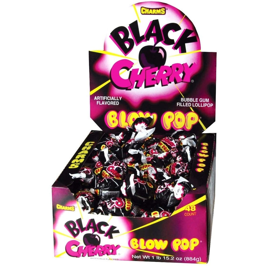 Charms Blow Pops Lollipops884gBlack Cherry Flavor48 Count Per Box - 1 Box Image 1