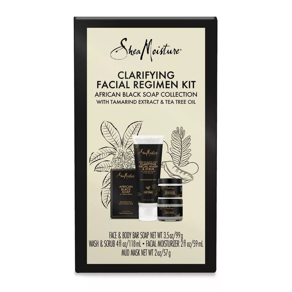 SheaMoisture Clarifying Facial Regiment KitAfrican Black Soap with Tamarind Extract and Tea Tree Oil4 Pieces Image 2
