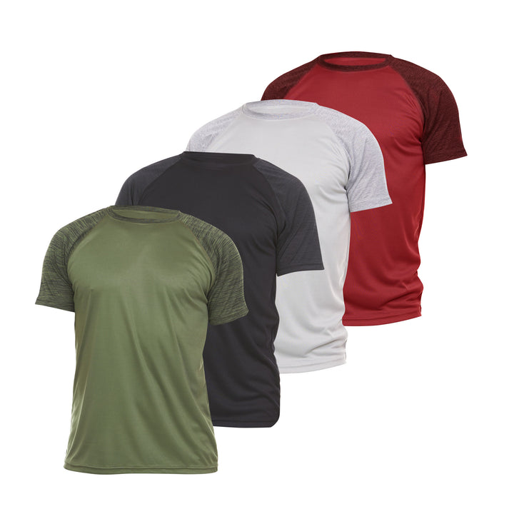 DARESAY Shirts for MenAthletic Moisture Wicking Dry Fit 4-Pack Image 3