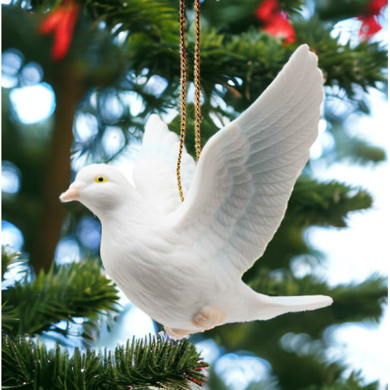 Hand Crafted White Peace Dove OrnamentHome DcorChristmas tree Dcor, Image 2