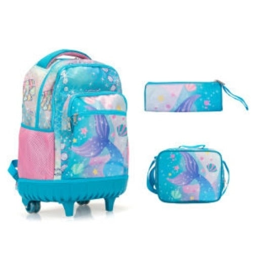 20-Inch 3PCS Kids Rolling Luggage Set Trolley Backpack with Lunch Bag and Pencil Case for kids Image 1