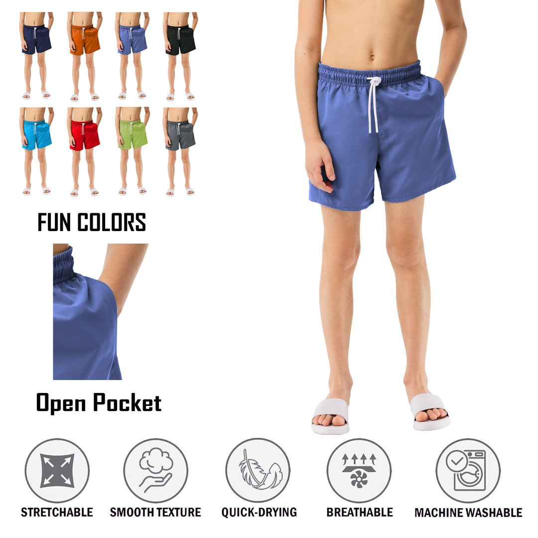 3-Pack Boys Beach Swim Trunk Shorts Quick Dry UPF 50+ Little Boys Bathing Summer Swimsuit Image 4