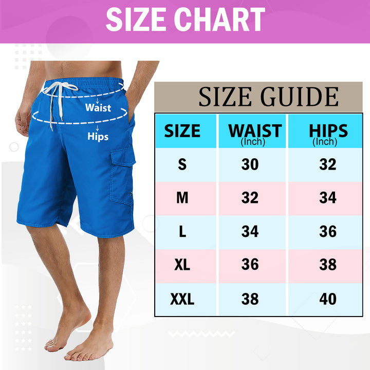 4-Pack Mens Quick Dry Cargo Swim Trunks Beachwear Bathing Suits with Pockets Solid Flex Board Shorts Image 12