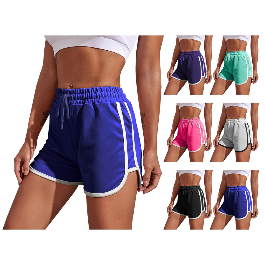 3-Pack Womens Dolphin Shorts Soft Comfy Elastic Waist Running Athletic Workout Yoga Pants Image 1