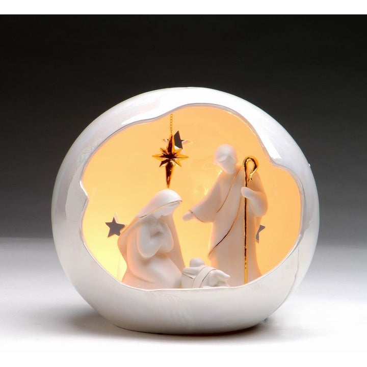 Ceramic Medium Globe Holy Family Nativity NightlightHome DcorReligious DcorReligious GiftChurch Dcor, Image 3