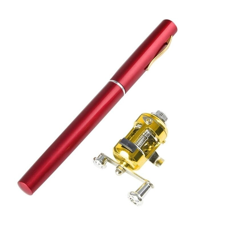 (2 Pack) Mini Fishing Rod Pen and Reel Combo38" Telescopic Portable Aluminum Alloy Fishing RodAssorted Colors Image 3