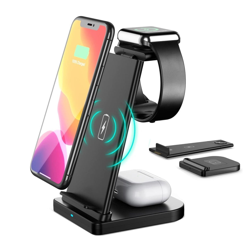 3 in 1 Fast Wireless Charging Stand for Smartphones15WQi-CertifiedUniversal Charge Dock for iPhone Image 2