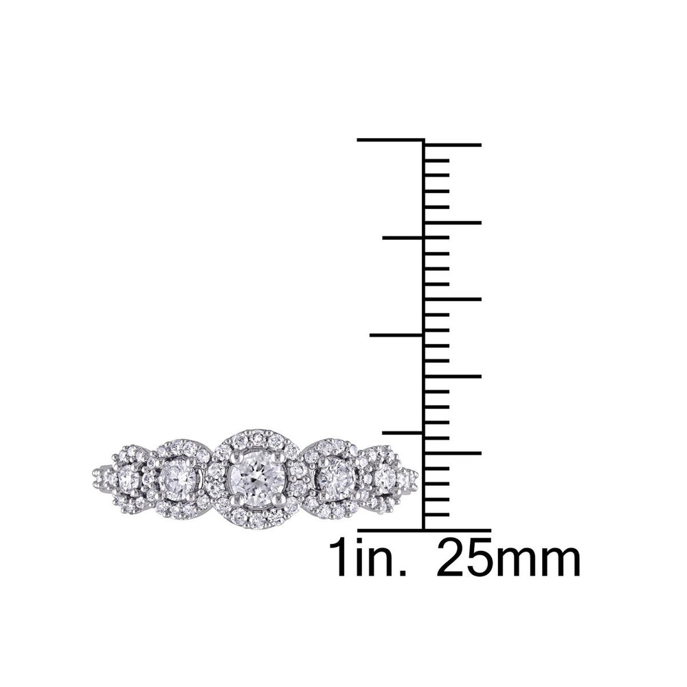 3/4 Carat (ctw G-HI1-I2) Diamond Halo Engagement Ring in 10K White Gold Image 2