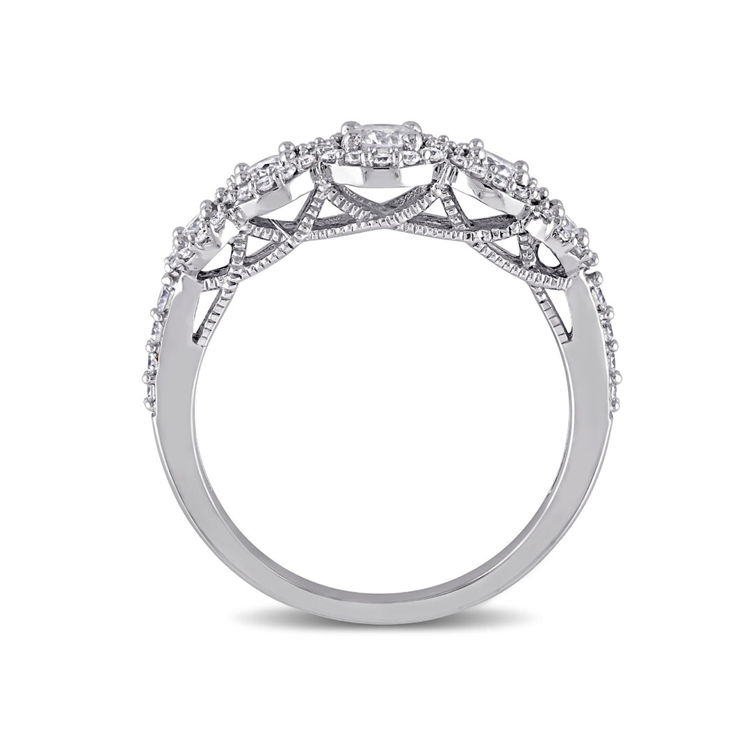 3/4 Carat (ctw G-HI1-I2) Diamond Halo Engagement Ring in 10K White Gold Image 3