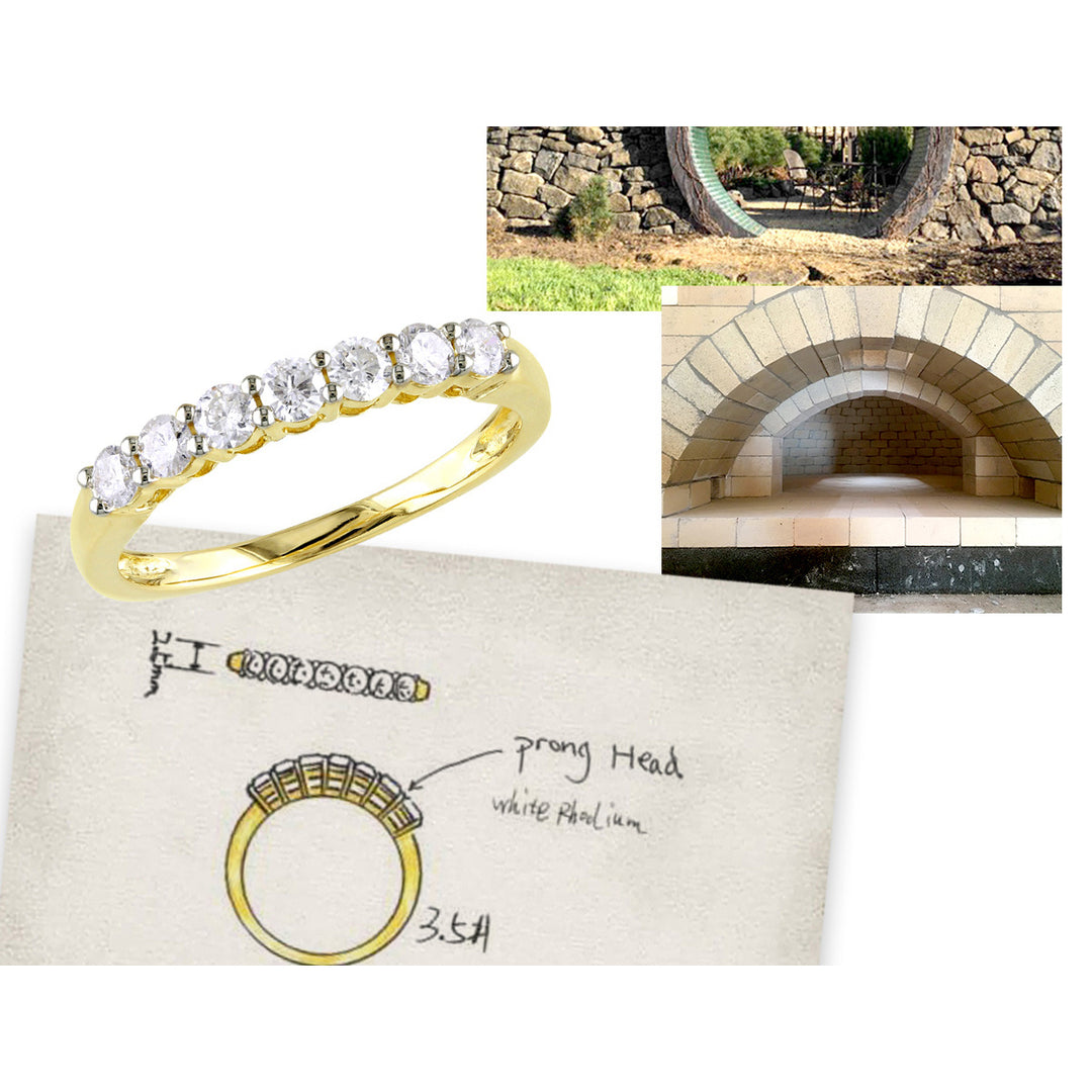 1/2 Carat (ctw) Diamond Wedding Band Ring in 10K Yellow Gold Image 4
