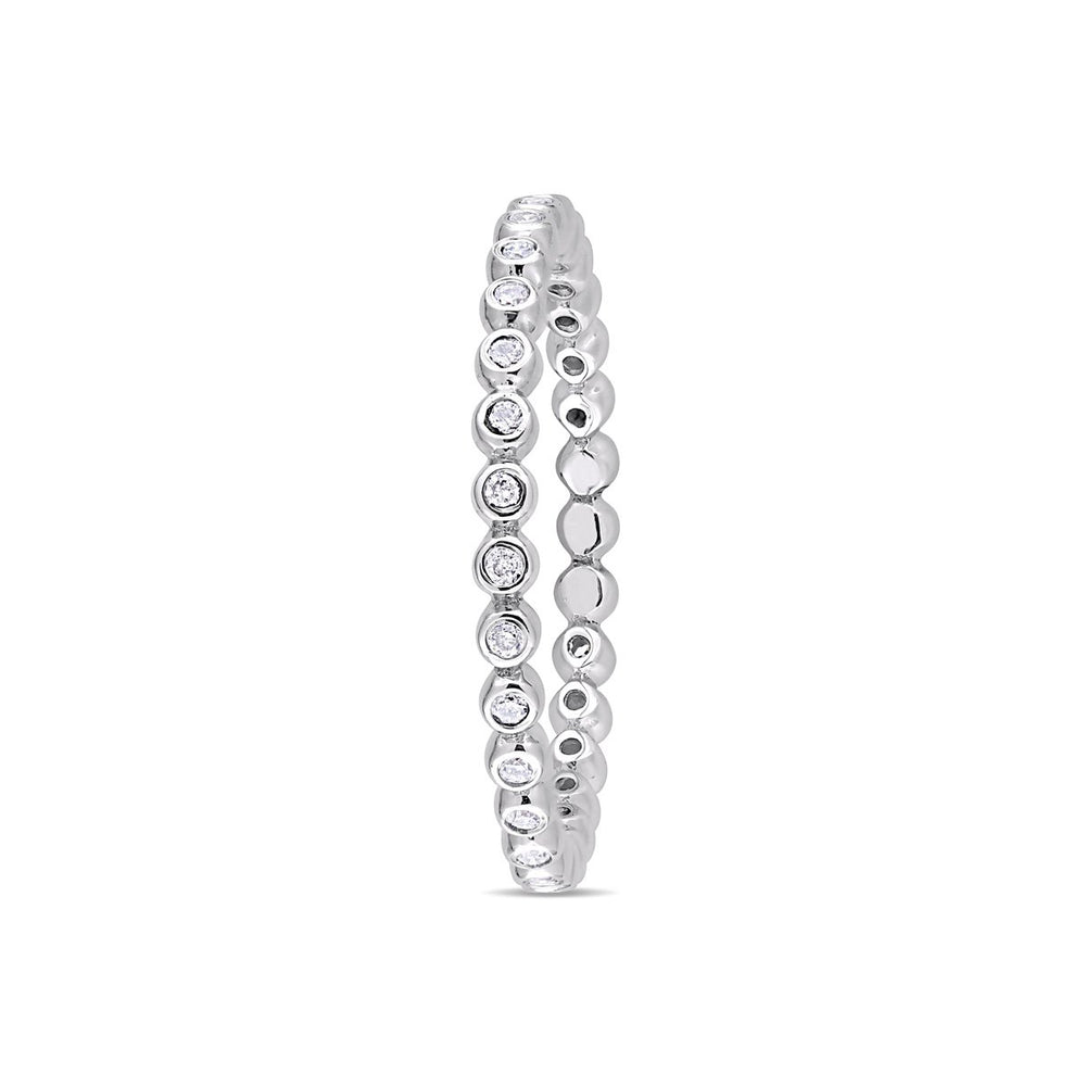 1/4 Carat (ctw) Diamond Eternity Wedding Band Ring in 10K White Gold Image 2