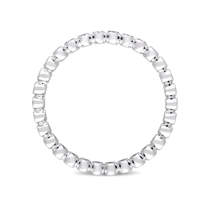 1/4 Carat (ctw) Diamond Eternity Wedding Band Ring in 10K White Gold Image 4