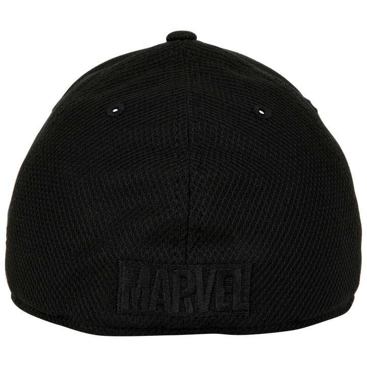 Deadpool Logo Black on Black Colorway  Era 39Thirty Fitted Hat Image 4