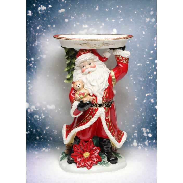 Ceramic 15" Santa Figurine With PlateHome DcorKitchen DcorChristmas Dcor Image 2