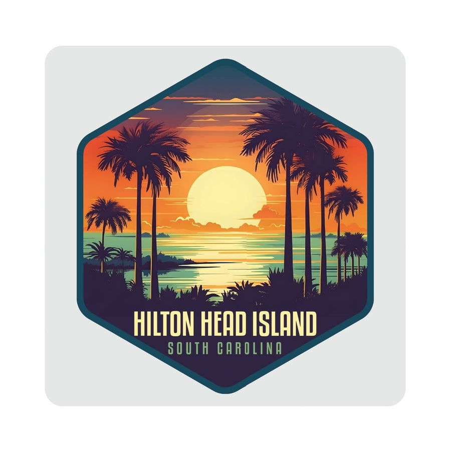Hilton Head Island Design B Souvenir 4x4-Inch Coaster Acrylic 4 Pack Image 1