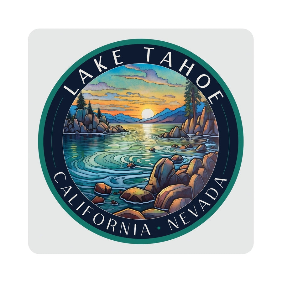 Lake Tahoe California Design C Souvenir 4x4-Inch Coaster Acrylic 4 Pack Image 1