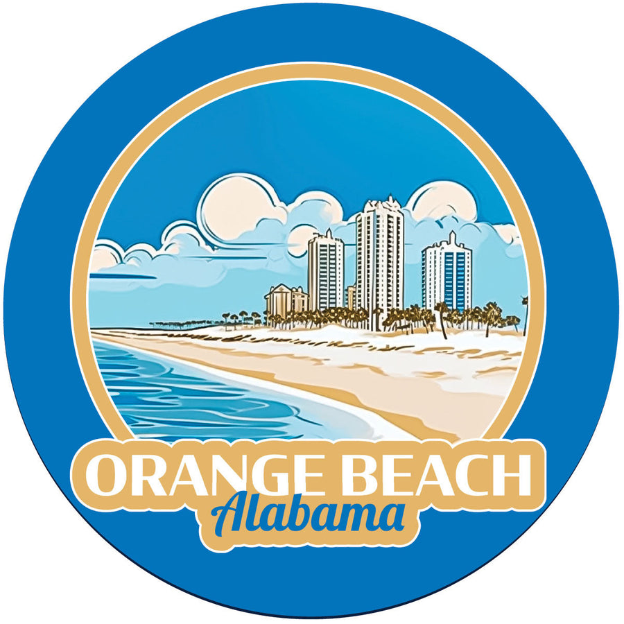 Orange Beach Alabama Design A Souvenir Coaster Paper 4 Pack Image 1